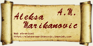 Aleksa Marikanović vizit kartica